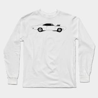 Dodge Charger Black Outline Long Sleeve T-Shirt